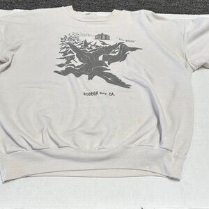 “The Birds” Hanes Cream Crewneck Sweater with Graphic